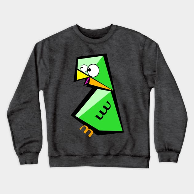 Green bird Crewneck Sweatshirt by DrTigrou